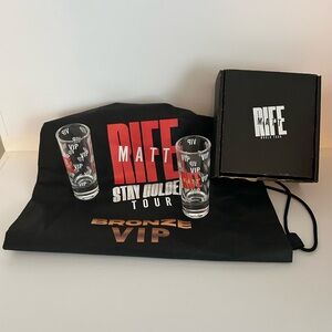 Matt Rife comedian Stay Golden 2026 tour VIP set of 2 shot glasses with bag